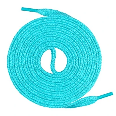 Afbeelding van Mount Swiss© Premium veters, 1 paar platte 100% katoen, scheurvast, breedte 7 mm, lengte 45 200 cm, Türkis