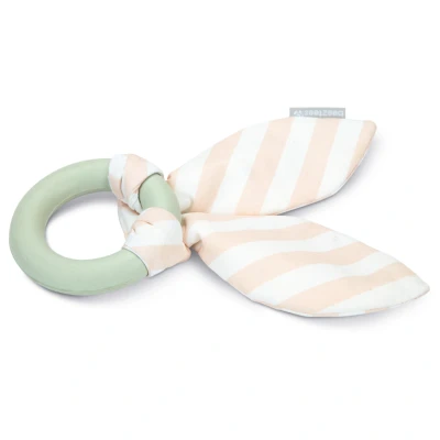 Afbeelding van Beeztees Puppy Kauwring Hondenspeelgoed 22x8.5x2 cm Groen Roze Wit