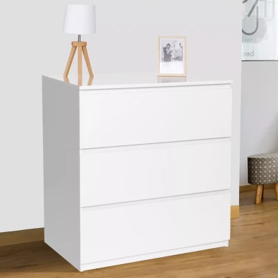 Image de Commode 3 tiroirs TOMI bois blanc