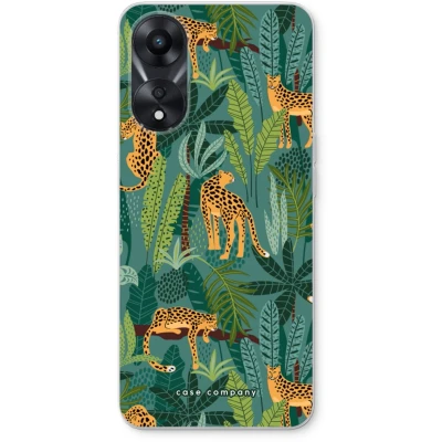 Afbeelding van Case Company® hoesje geschikt voor Oppo A78 5G Luipaard 2 Soft Cover Telefoonhoesje Bescherming aan alle Kanten en Schermrand