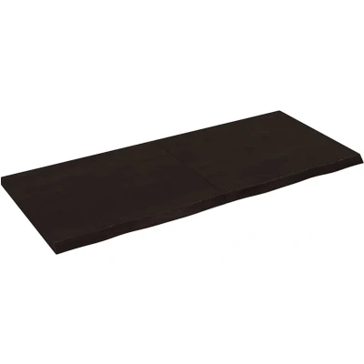 Afbeelding van vidaXL Wastafelblad 140x60x(2 4) cm behandeld massief hout donkerbruin