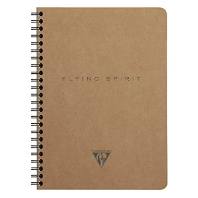 Image de Carnet reliure intégrale à pochettes Clairefontaine Flying Spirit Kraft A5 120 pages Marron
