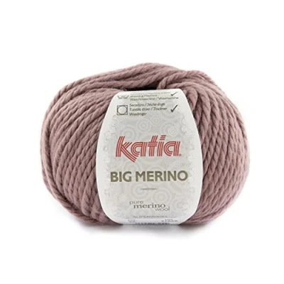 Afbeelding van Big merino garen Katia Oud Roze Kleurnr. 56 wol haakgaren breien haken breigaren voor interieur baby super zacht breiwol