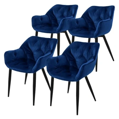 Afbeelding van Set van 4 eetkamerstoelen Saga velvet ML Design