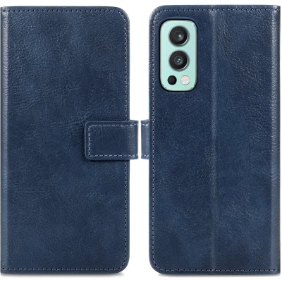 Afbeelding van iMoshion Hoesje Geschikt voor OnePlus Nord 2 Met Pasjeshouder Luxe Bookcase Donkerblauw