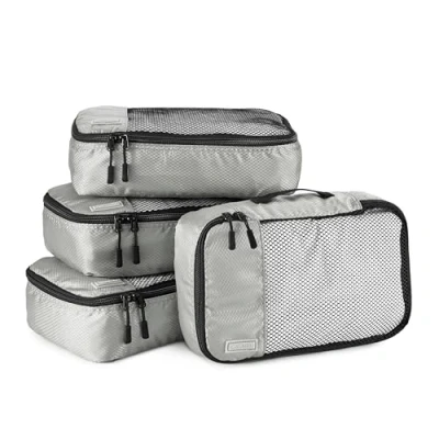 Afbeelding van Amazon Basics Opbergtassen voor bagage, maat L, blauw, 4 stuks, grijs., Taille S