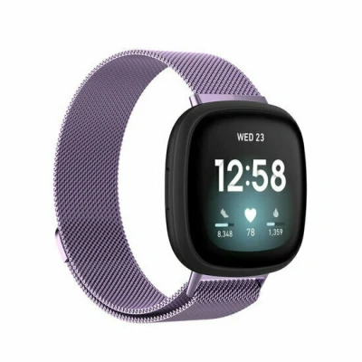 Afbeelding van Fitbit Versa 3/4 &amp; Sense 1/2 milanese bandje Small Paars