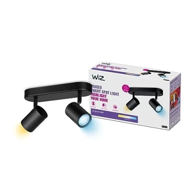 Afbeelding van WiZ Imageo opbouwspot rond zwart 2 lichtpunten Tunable White GU1…