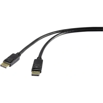 Afbeelding van Renkforce RF 5234036 DisplayPort kabel Aansluitkabel stekker, stekker 5.00 m Zwart Vergulde steekcontacten, Met Ferrietkern