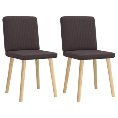 Afbeelding van vidaXL Eetkamerstoelen 2 st stof donkerbruin