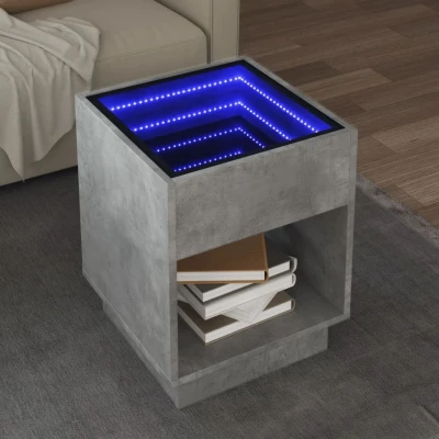 Afbeelding van Salontafel met Infinity LED 40x40x50 cm betongrijs