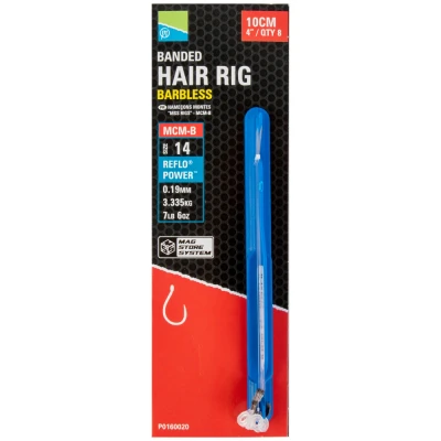 Afbeelding van Preston MCM B Bayonet Hair Rig Barbless 10cm (8 pcs) Maat : haak 16 0.17mm