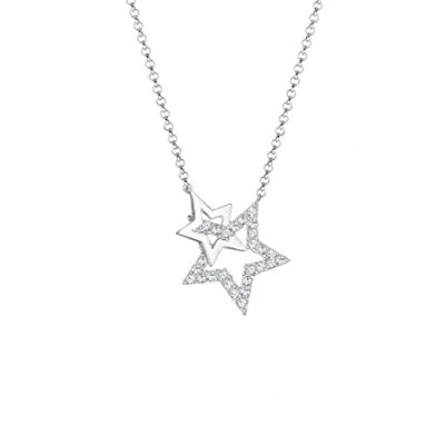 Afbeelding van Elli STAR Astro Sparkling Ketting, Dames, Maat: 45, Silber