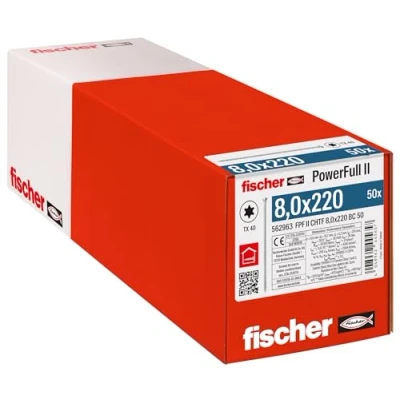 Afbeelding van Fischer FPF II CHTF 8,0 x 220 BC 50 562963 Houtschroef 8 mm TX Staal Galvanisch verzinkt stuk(s)