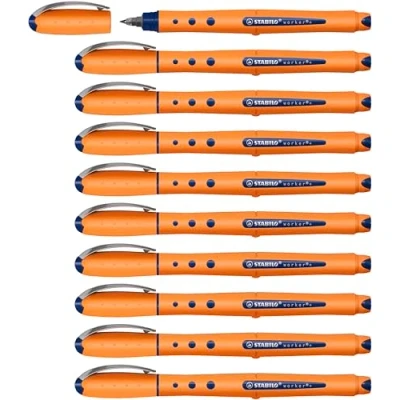 Afbeelding van STABILO Worker+ Balpen, 10 stuks, fijne punt, blauw