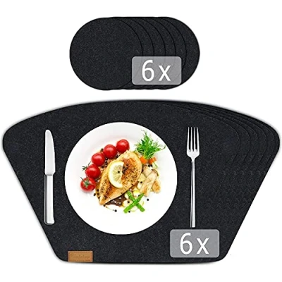 Afbeelding van Set van 6 placemats vilten