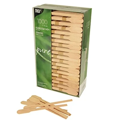 Afbeelding van houten roerlepeltjes 13 cm 1.000 stuks