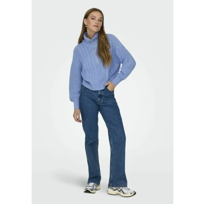 Afbeelding van Only Trui Onldoritta Ls Cable Zip High Neck K 15306911 Grapemist Dames Maat XL