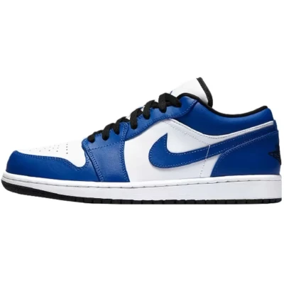 Afbeelding van Jordan AIR 1 LOW Sneakers laag, Heren, Maat: 46, White/hyper royal/black Leer en textiel