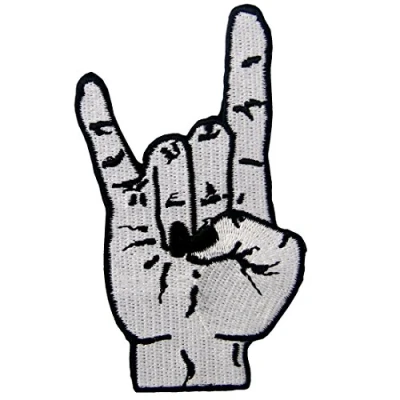 Afbeelding van Punk Rock en Lagers Heavy Metalen Muziek Hand Symbool Gebarentaal Geborduurd IJzer Op Naaien Patch