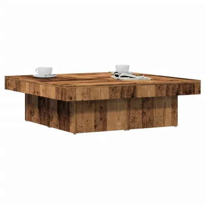 Afbeelding van vidaXL Salontafel 90x90x28 cm bewerkt hout oud houtkleurig