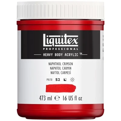 Afbeelding van Liquitex 4412292 Professional Heavy Body acrylverf in kunstenaarskwaliteit met uitstekende lichtechtheid en boterachtige consistentie, 473 ml pot karmijnrood naftol