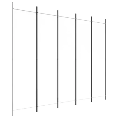 Afbeelding van Kamerscherm met 5 panelen 250x200 cm stof wit