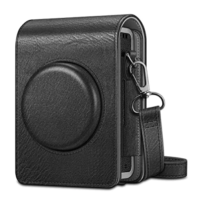 Afbeelding van FINTIE Beschermhoes voor Fujifilm Instax Mini EVO camera hoogwaardig veganistisch leer met afneembare verstelbare riem, zwart., Tas compatibel