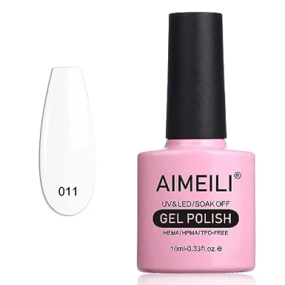Image de AIMEILI Soak Off UV LED Vernis Semi Permanent Blanc à Ongles Gel Polish Studio White Arctic (011) 10ml