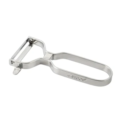 Image de ARCOS Éplucheur professionnel en acier inoxydable chromé 130 mm pour éplucher les fruits et légumes Outil de cuisine coupes fines Gadget chef avec design ergonomique Couleur argent