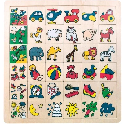 Afbeelding van Bino Leerpuzzel Match The Pictures Junior 31 Cm Hout 37 delig
