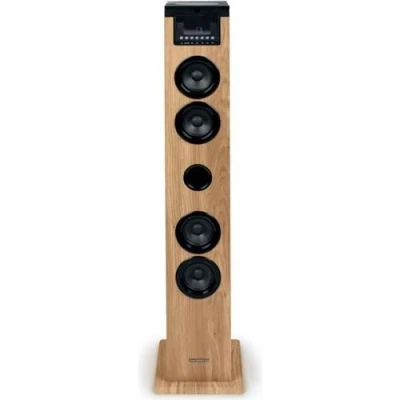 Image de Tour Haut Parleur Thomson Noir/Bois Bluetooth/Cd/Usb/Sd, 60W, Radio Fm, Télécommande, Alim. 230V