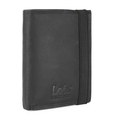Afbeelding van Lois Portemonnee Leer Heren Functioneel Duurzaam Voor Men, met Tijdloze, Bestendige Leer. RFID Portemonnee. 206901, zwart, klassiek
