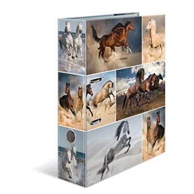Afbeelding van HERMA Animals Hefboomrecorder met dierenringen in A4 motief, rug 7 cm, karton, kleuren