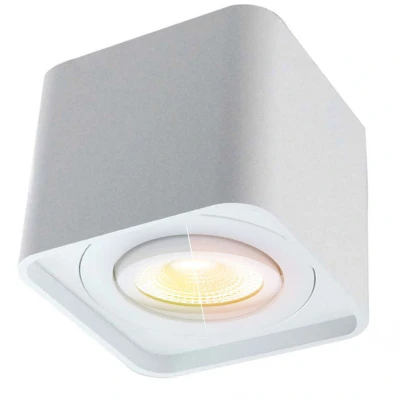 Afbeelding van Led opbouwspot dim to warm, vierkant, 100x100x85mm, wit