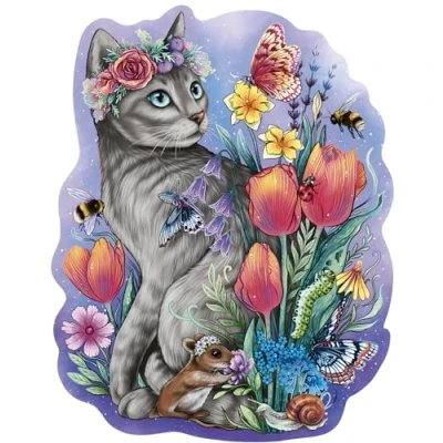 Afbeelding van Ravensburger houten puzzel Lovely cat Legpuzzel 150 stukjes