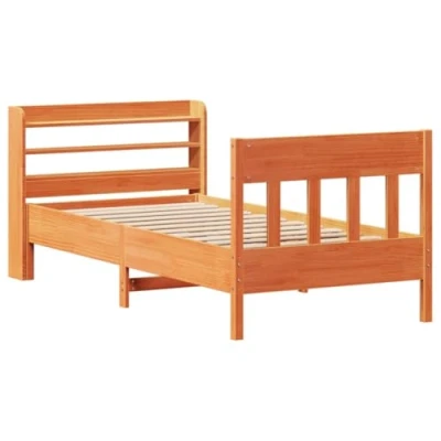 Afbeelding van vidaXL Bedframe zonder matras massief grenenhout wasbruin 90x200 cm