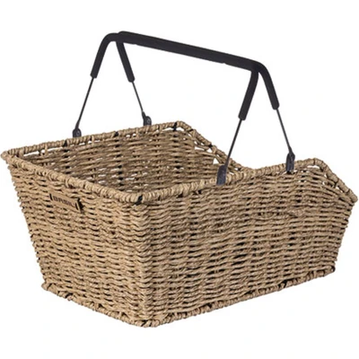 Afbeelding van Fietsmand Basil Cento Rattan Look met MIK systeem 47 x 34 26 cm seagrass