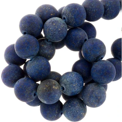 Afbeelding van Lapis Lazuli Frosted Kralen (8 mm) 46 Stuks