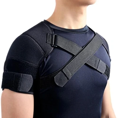 Afbeelding van Kuangmi Sport Verstelbare dubbele schoudersteun, zwart, 1 stuk (XL)