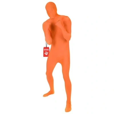 Afbeelding van Morphsuit Uniseks zeer stretch integraal kostuum, originele jumpsuit voor volwassenen en kinderen, perfect verkleedpartij, party, Halloween, cosplay, oranje, XL
