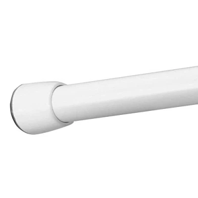 Afbeelding van 78472 douchegordijnstang kort van metaal zonder boren, telescoopstang voor badkamer en douche, wit, 66 107 cm