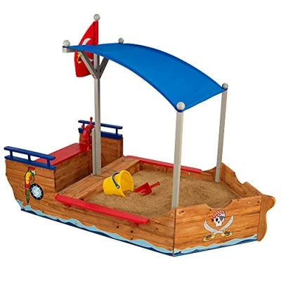 Afbeelding van KidKraft Houten Piratenzandboot met zonnescherm