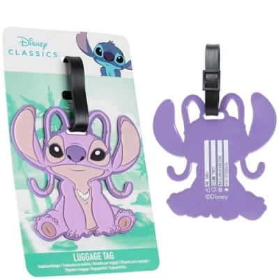 Afbeelding van Disney Bagagelabels, identificatielabel voor koffer of bagage, reizen, vliegtuig, trein, accessoires Stitch (paarse engel)