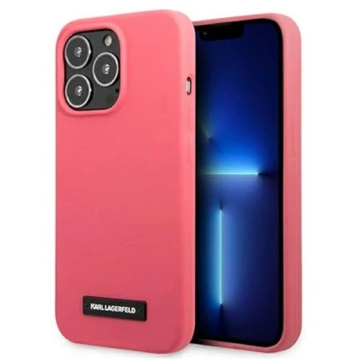 Afbeelding van Karl Lagerfeld KLHCP13XSLMP1PI iPhone 13 Pro Max 6.7 hardcase fuchsia/fuchsia siliconen plaquette
