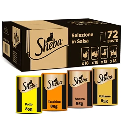 Afbeelding van 72x85g Sheba portiezak Selectie in Saus Gevogelte Variatie nat kattenvoer