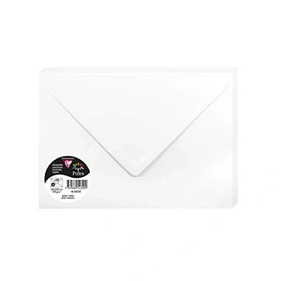 Afbeelding van Clairefontaine 5432C verpakking met 20 enveloppen, formaat C5, 16,2 x 22,9 cm, 120 g/m², wit uitnodigingen en aanvulling pollenserie premium papier glad