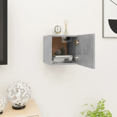 Afbeelding van Tv wandmeubel 30,5x30x30 cm betongrijs