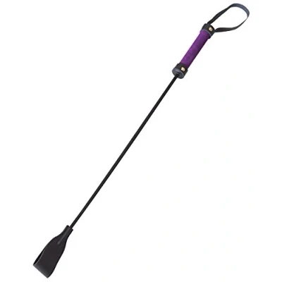 Afbeelding van Rimba Bondage Play Lederen paardrijzweep 70 cm paars