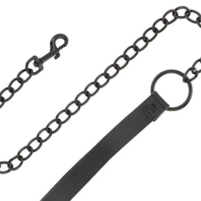 Afbeelding van Darkness BONDAGE Full Black Collar With Leash